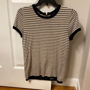 Small. Black and Cream strip top